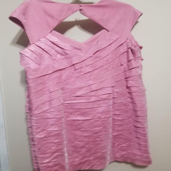 London Times Dress, Ruffled, Pink, Plus 20W, Formal, Wedding Elegant - Picture 3 of 5
